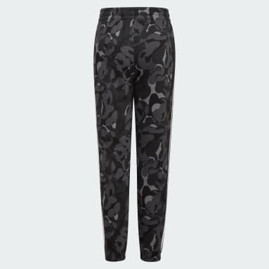 Youth Training Black 3-Stripes Allover Print Fleece Pants