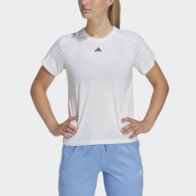 Camiseta cuello redondo AEROREADY Train Essentials Minimal Branding Blanco Mujer Gimnasio Y Entrenamiento