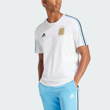 Remera Argentina ADN 3 Tiras 24 Blanco Hombre Fútbol