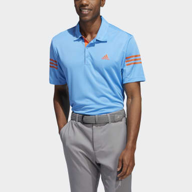 Men Golf Blue 3-Stripes Polo Shirt