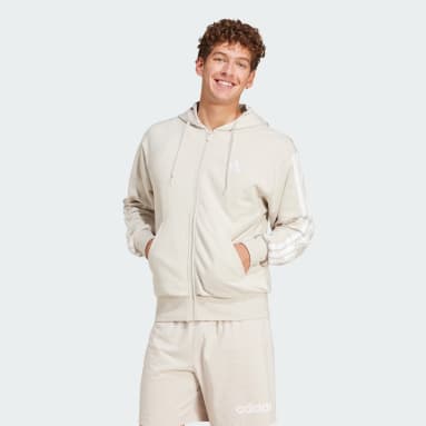 Sudadera con Gorro Essentials 3 Franjas Felpa Francesa