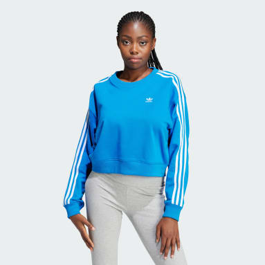 Blue adidas cropped hoodie online