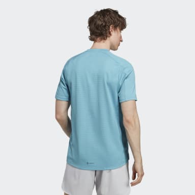 Men Training Blue Workout Tee