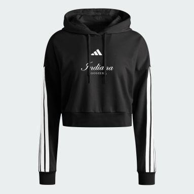 Indiana Hoosiers Essentials 3-Stripes Crop Hoodie
