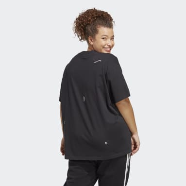 Women Sportswear Black Boyfriend Tee with Healing Crystals Inspired Graphics (Plus Size)