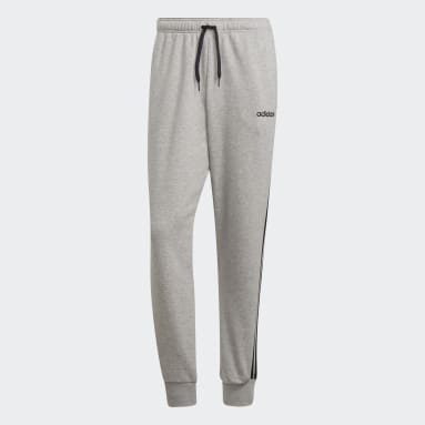 Men Sportswear Grey Essentials 3-Stripes Tapered Cuffed Pants