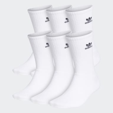 Men Originals White Trefoil Crew Socks 6 Pairs