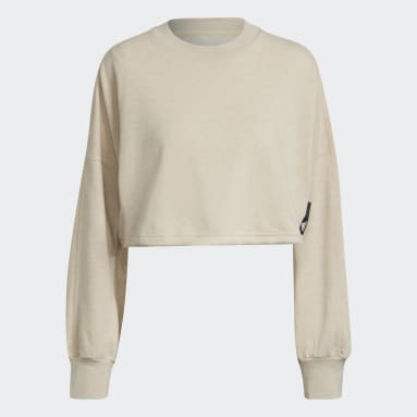 Polera Cuello Redondo adidas Sportswear Studio Lounge Beige Mujer Sportswear