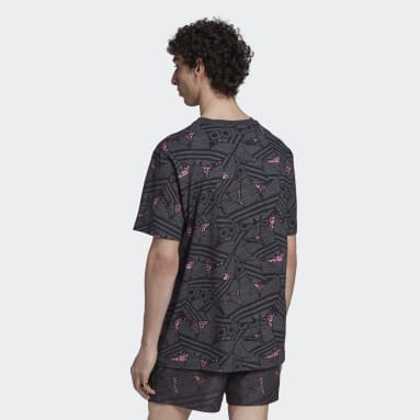 T-shirt imprimé intégral Trèfle adidas Rekive Noir Hommes Originals