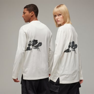 Lifestyle White Y-3 Graphic Long Sleeve Tee