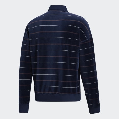 Originals modrá Pulóver Long Sleeve Velour Gender Neutral