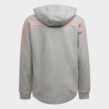 3-Stripes Full-Zip Hettegenser Grå