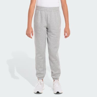 Youth Training Grey Essentials 3-Stripes Fleece Joggers (Extended Size)