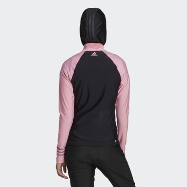 Women Swimming Black Long Sleeve Rash Guard