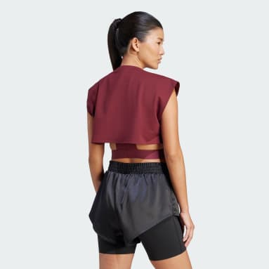 Koszulka Power AEROREADY Crop Sleeveless Bordowy