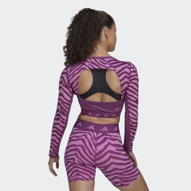 Frauen Fitness & Training Hyperglam Techfit Crop Zebra Longsleeve Mehrfarbig