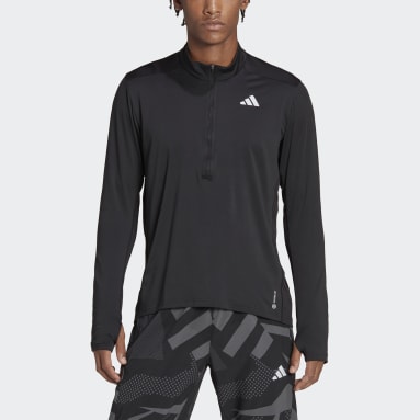 Mænd Løb Sort Own the Run 1/2 Zip T-shirt