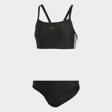 Dames Zwemmen zwart 3-Stripes Bikini