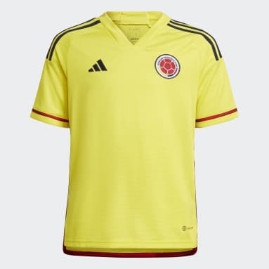 เด็กผู้ชาย ฟุตบอล สีเหลือง เสื้อฟุตบอลชุดเหย้า Colombia