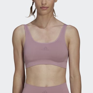 Active Seamless Micro-Stretch Scoop Lounge Bra Fioletowy