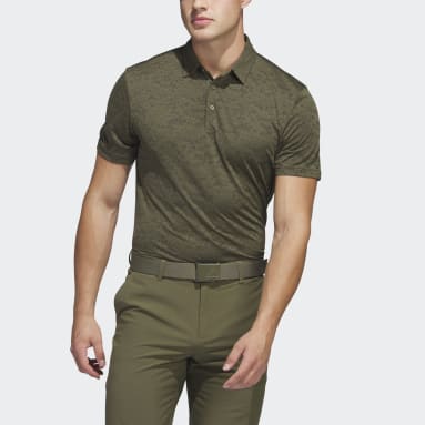 Men Golf Green Textured Jacquard Golf Polo Shirt
