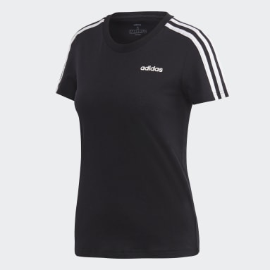 Frauen Sportswear Essentials 3-Streifen T-Shirt Schwarz