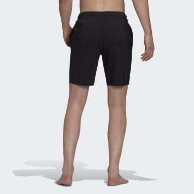Men Swim Black Classic-Length Solid Swim Shorts