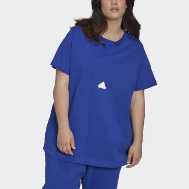 Women Sportswear Blue T-Shirt (Plus Size)