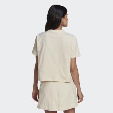 Remera Adicolor Classics Poplin Back Holgada Beige Mujer Originals