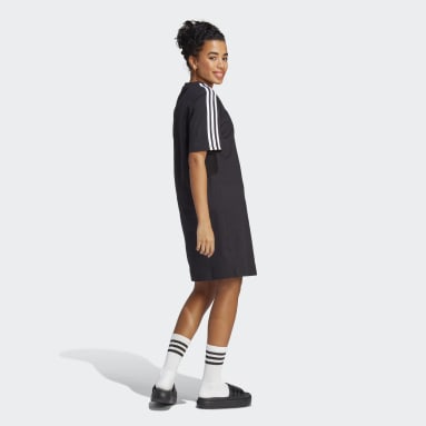 Robe t-shirt en jersey coupe boyfriend Essentials 3-Stripes Noir Femmes Sportswear