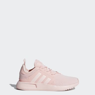 light pink and white adidas shoes