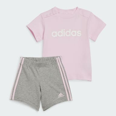 Kids Training Pink Essentials Lineage Organic Cotton Tee and Shorts Set