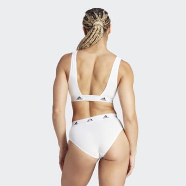 Women Training White Active Comfort Cotton Scoop Bralette