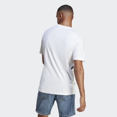 Men Sportswear White Colourblock T-Shirt