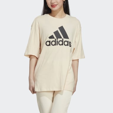 Women Sportswear Beige Essentials Big Logo Boyfriend Tee