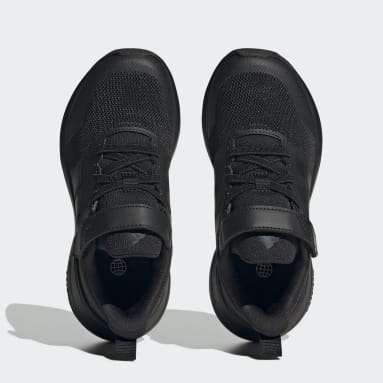 Children 4-8 Years Sportswear Black FortaRun 2.0 Cloudfoam Elastic Lace Top Strap Shoes