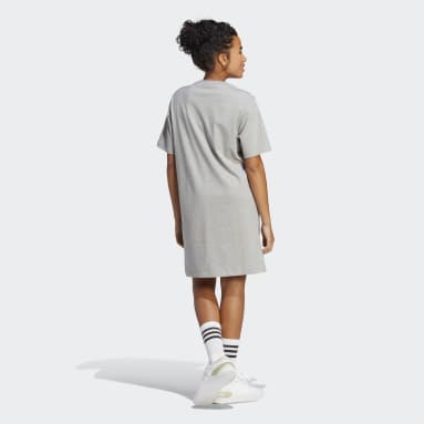 Kvinder Sportswear Grå Essentials 3-Stripes Single Jersey Boyfriend T-shirtkjole