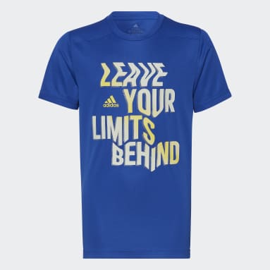 Jungen Fitness & Training AEROREADY HIIT Slogan T-Shirt Blau