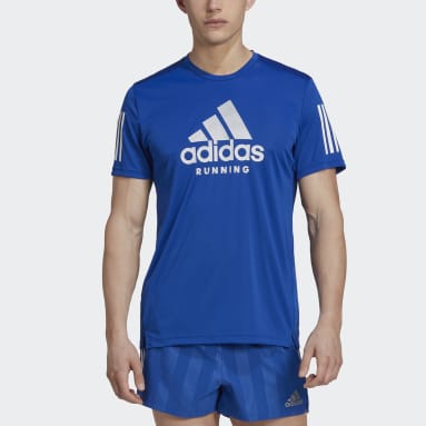 T-shirt de running à manches courtes Own the Run AEROREADY Graphics In-line Bleu Hommes Course