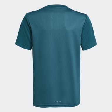 Boys Lifestyle Turquoise AEROREADY DESIGNED TO MOVE BIG LOGO TEE