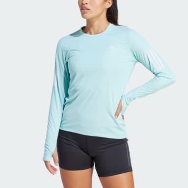 Camiseta Manga Longa Own the Run Turquesa Mulher Running