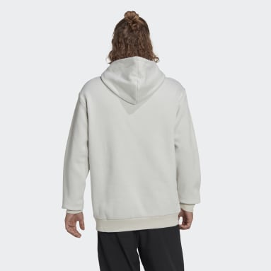 Sweat-shirt à capuche en molleton avec grand logo Essentials Beige Hommes Sportswear
