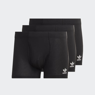 Men Originals Black Comfort Flex Cotton 3-Stripes Trunk Briefs (3 pairs)