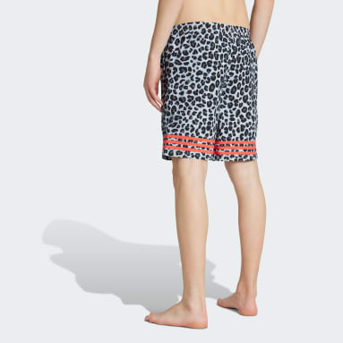 Badeshorts i leopardprint, 8"