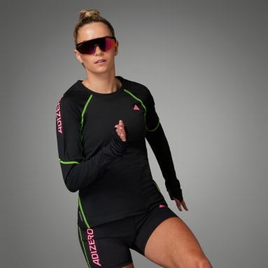 Women Running Black Adizero Running Long Sleeve Tee