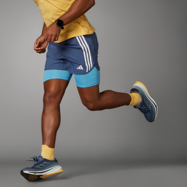 Άνδρες Τρέξιμο Μπλε Own The Run 3-Stripes 2-in-1 Shorts