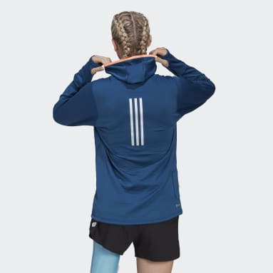 Kvinder Løb Blå X-City Flooce Running Long Sleeve hættetrøje