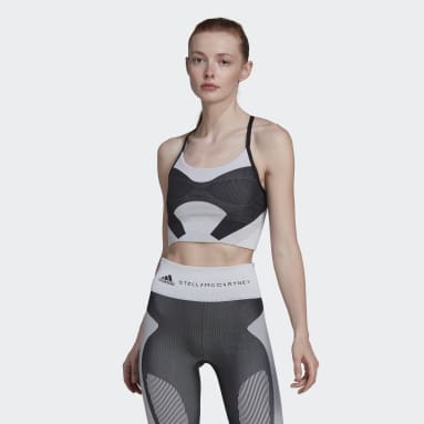 adidas by Stella McCartney TrueStrength Yoga Knit Light-Support Bra Czerń
