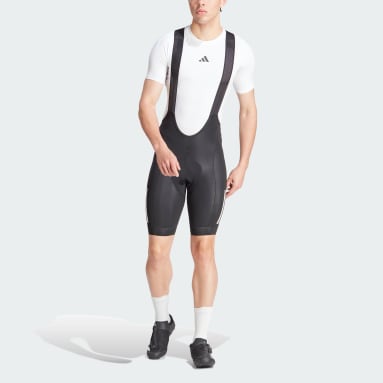 Men's Cycling Black Essentials 3-Stripes Padded Cycling Bib Shorts