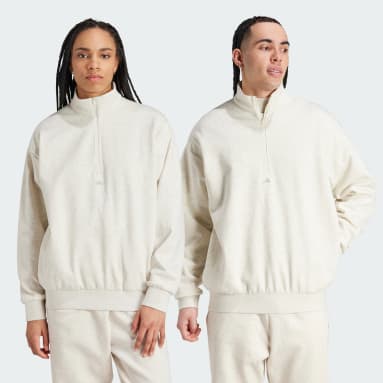 [ADIDAS] ハーフジップ ウーブン バスケットボール ベージュ アディダス-バスケットボール-